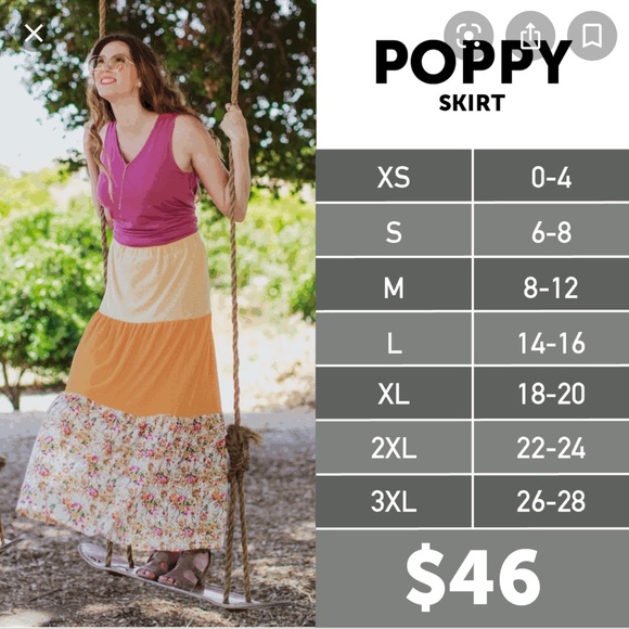 LulaRoe Poppy Skirt - Picture 3 of 3